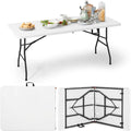 Tavolo da Giardino Pieghevole da Pranzo Resistente Salvaspazio Esterno Terrazzo 180x70x74cm